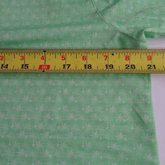 Greg Norman Green Palm Tree Print Golf Polo Shirt Men Size S Play Dry Stretch - Picture 10 of 12